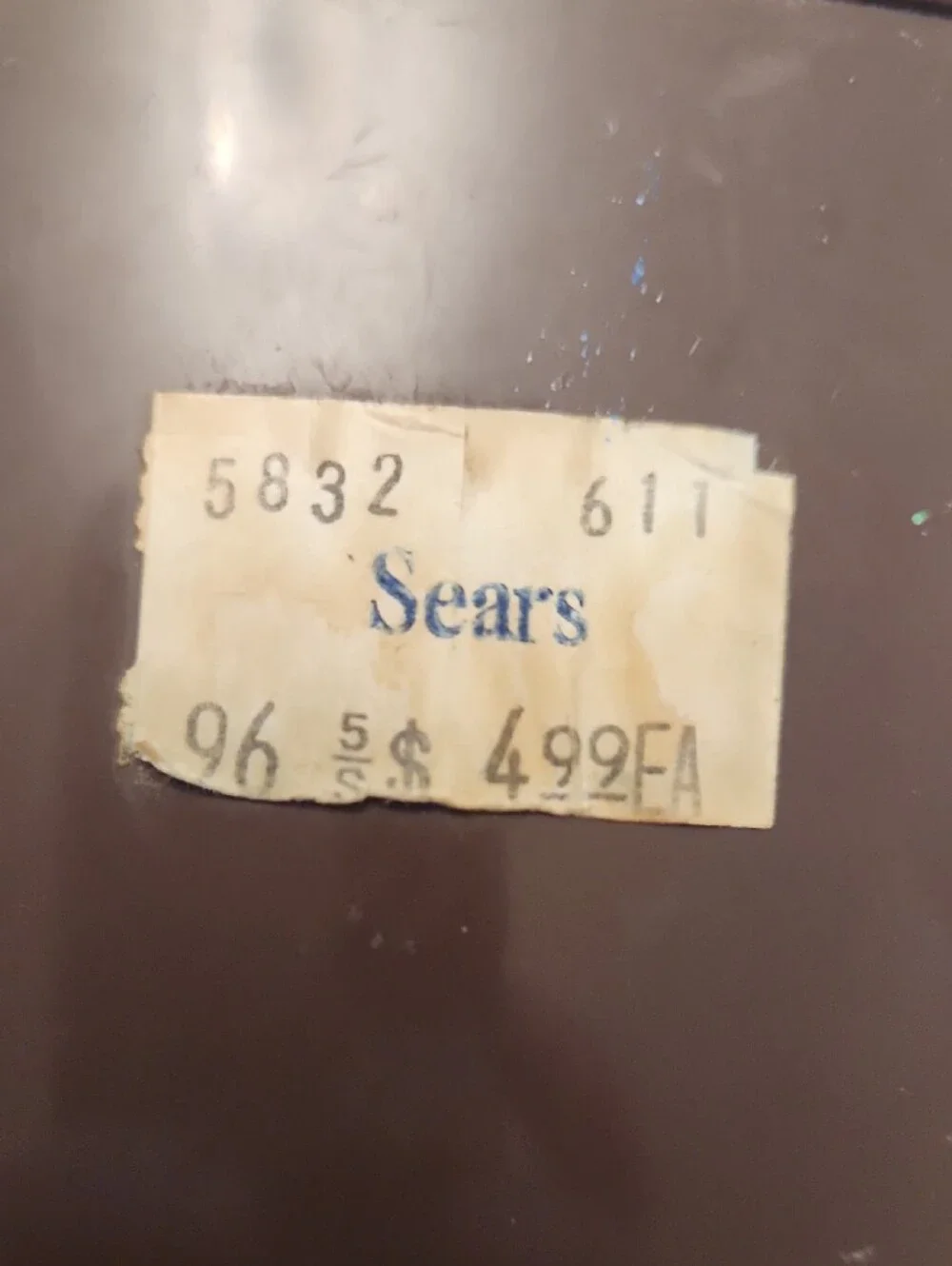 Vintage Sears Brown Waste Bin with Cream Floral Applique